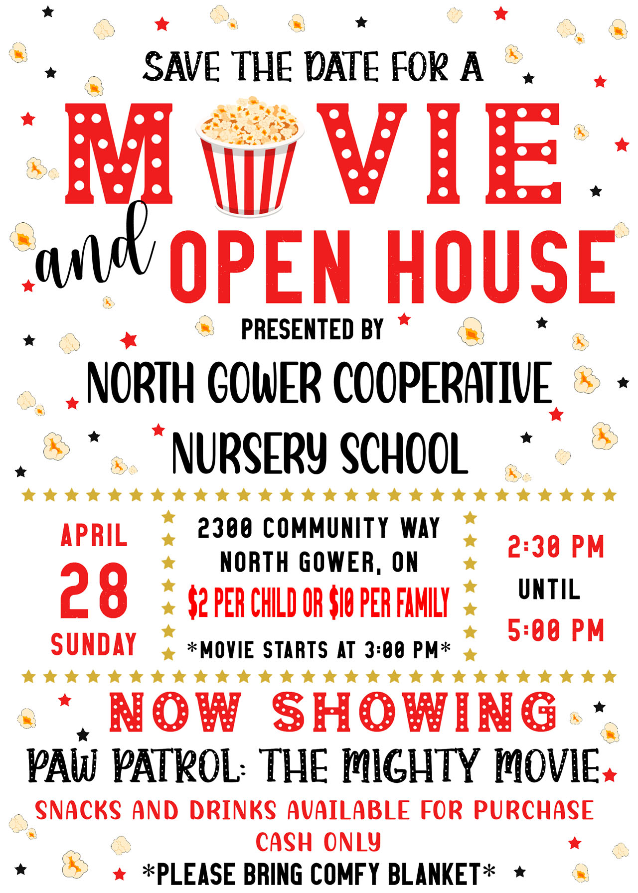 Movie and Open House April 28, 2024